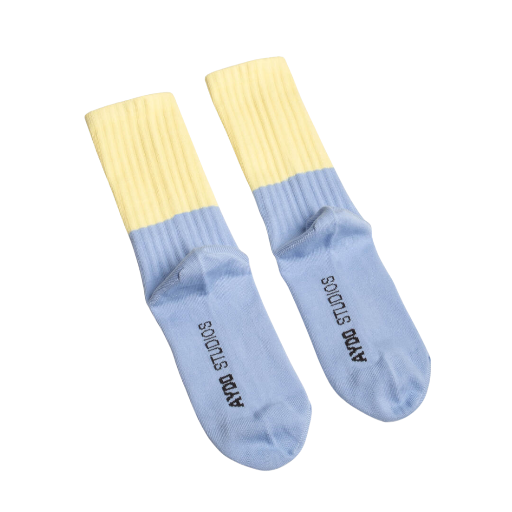 London strømper - Lemonade/Ocean Blue